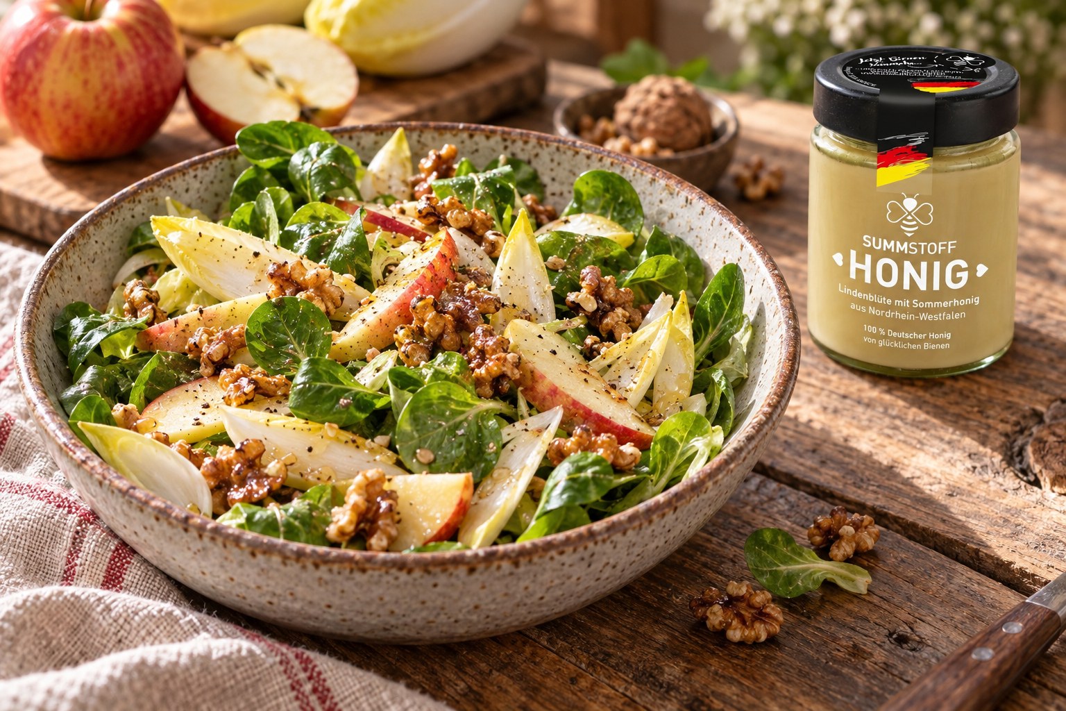 Wintersalat mit Chicorée und Lindenblüten-Dressing