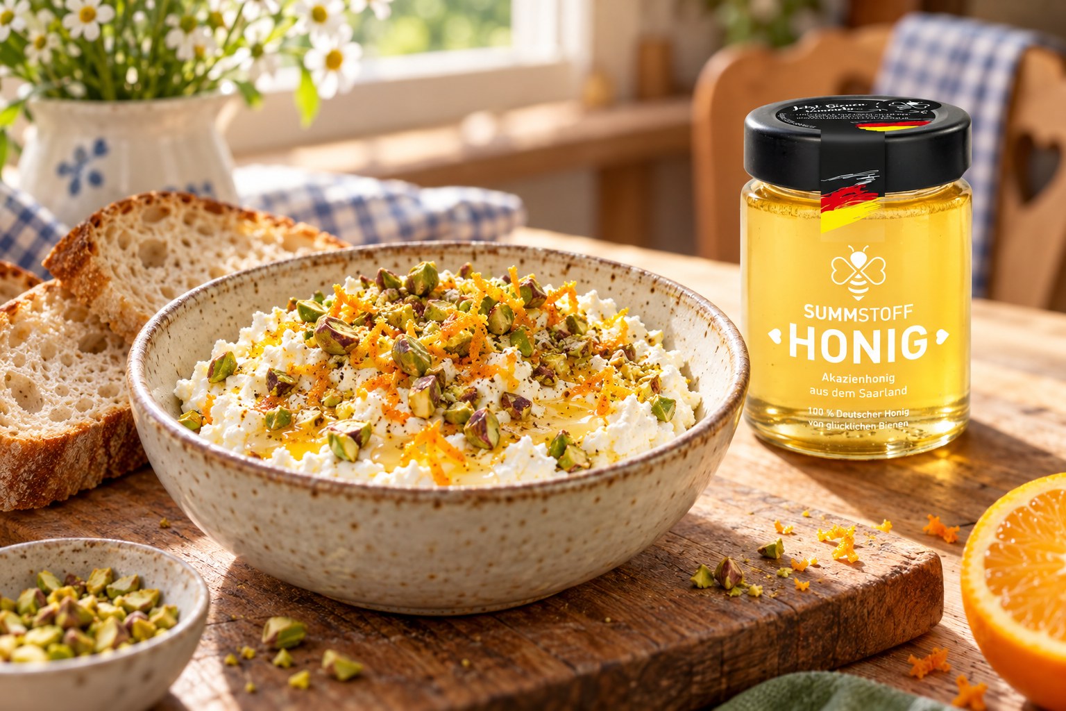 Akazienhonig-Ricotta-Aufstrich mit Orange