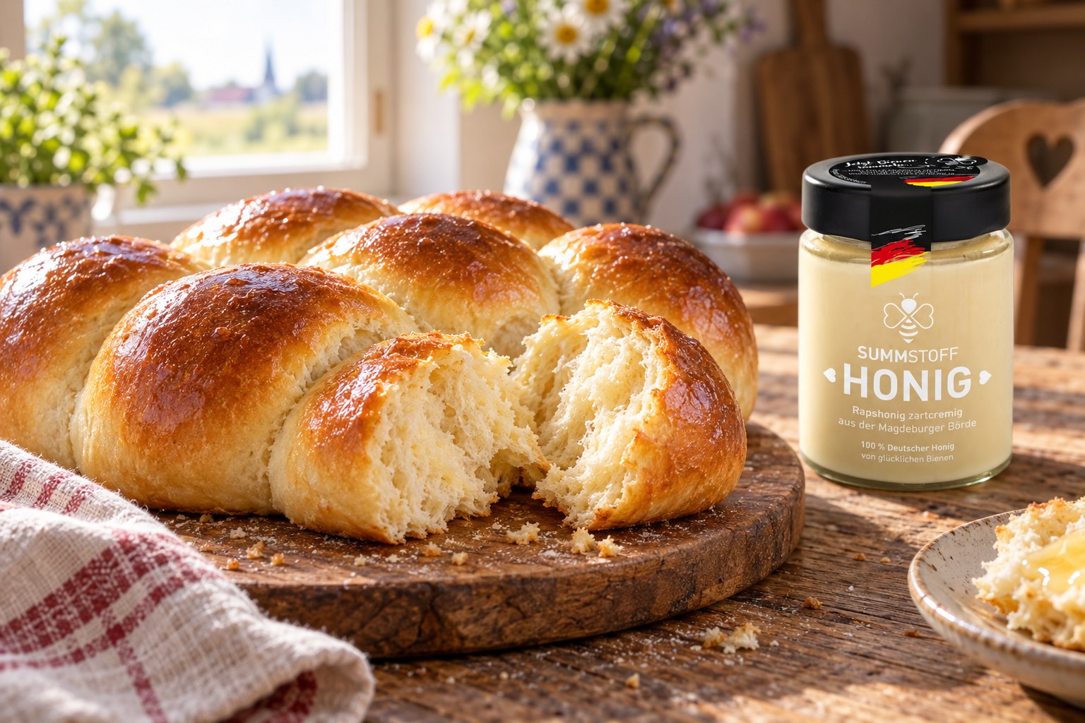 Rapshonig-Buttermilch-Brötchen