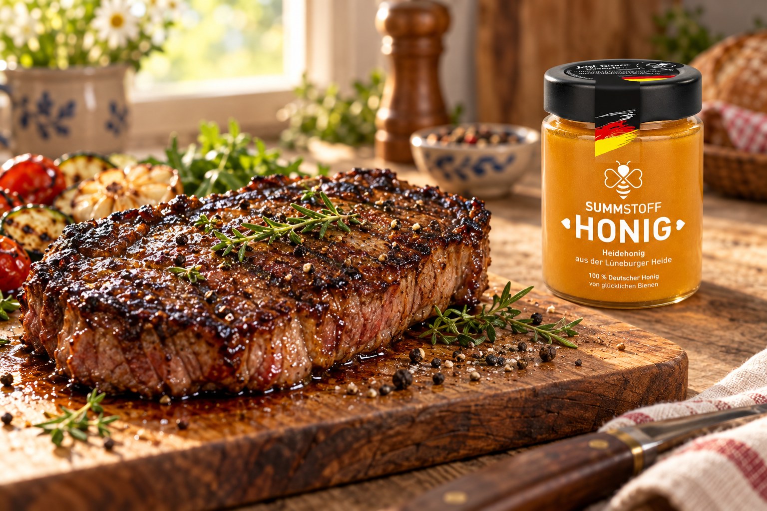 Heidehonig-Pfeffer-Marinade für Rindersteak