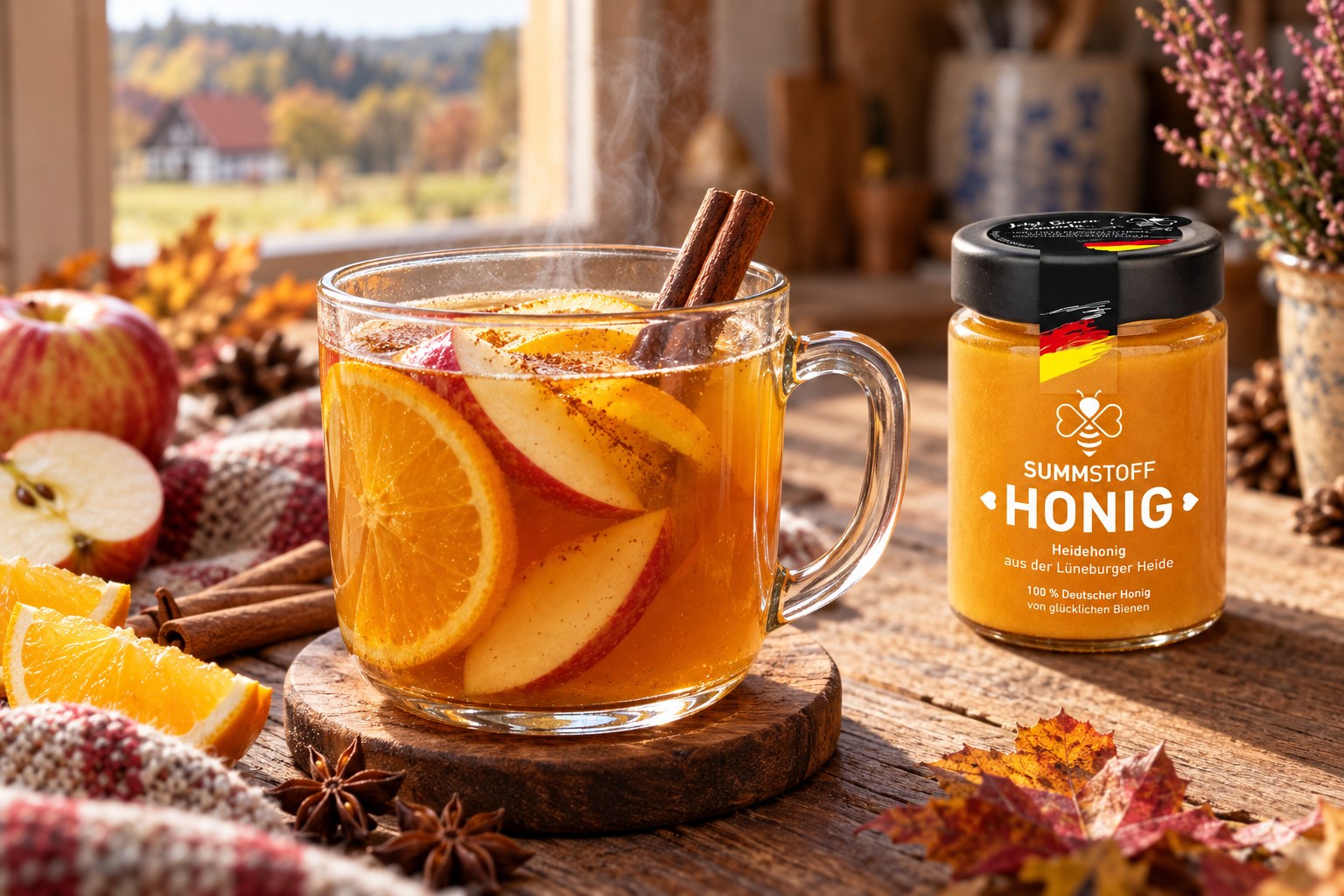 Heidehonig-Apfel-Punsch mit Zimt